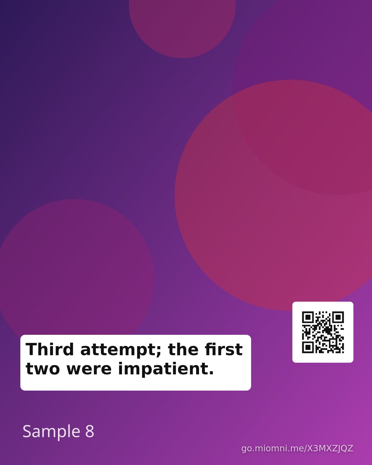 Third attempt; the first two were impatient.